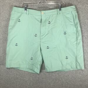 Vineyard Vines Breaker Shorts Men 42 Green Embroidered Anchor Club Whale 7”